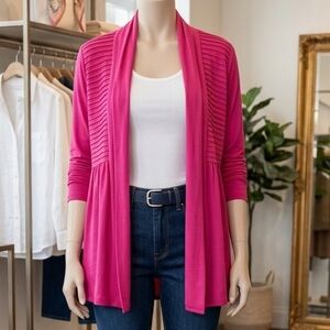 Joan Vass Vibrant Pink Open Front Jacket